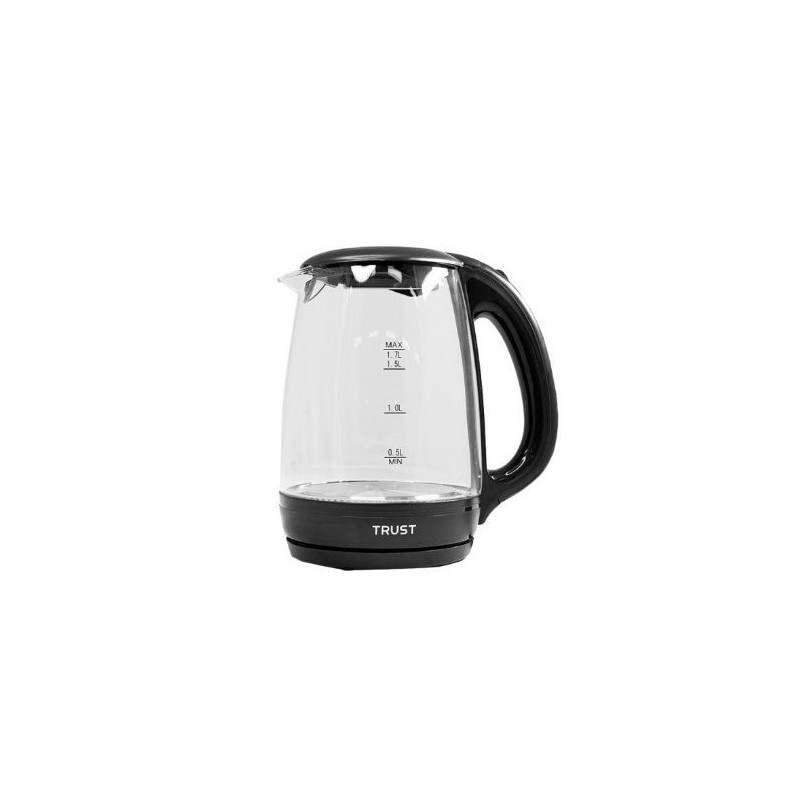 TRUST KETTLE GLASS 1.7L VDE PLUG BLACK TCK-KEG1703