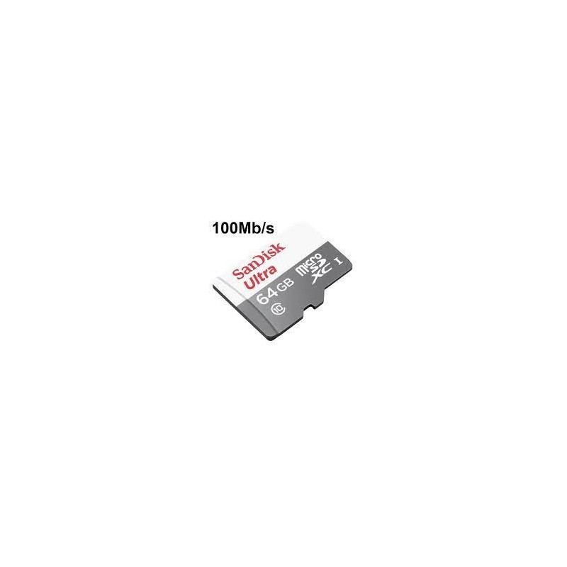 Carte Mémoire SANDISK Micro-SD 64GB CLASSE 10